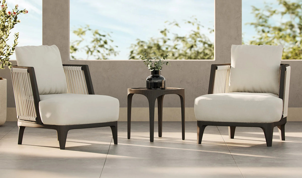 Veyra Outdoor Chair by Viesso, showing veyra outdoor chairs in live shot.