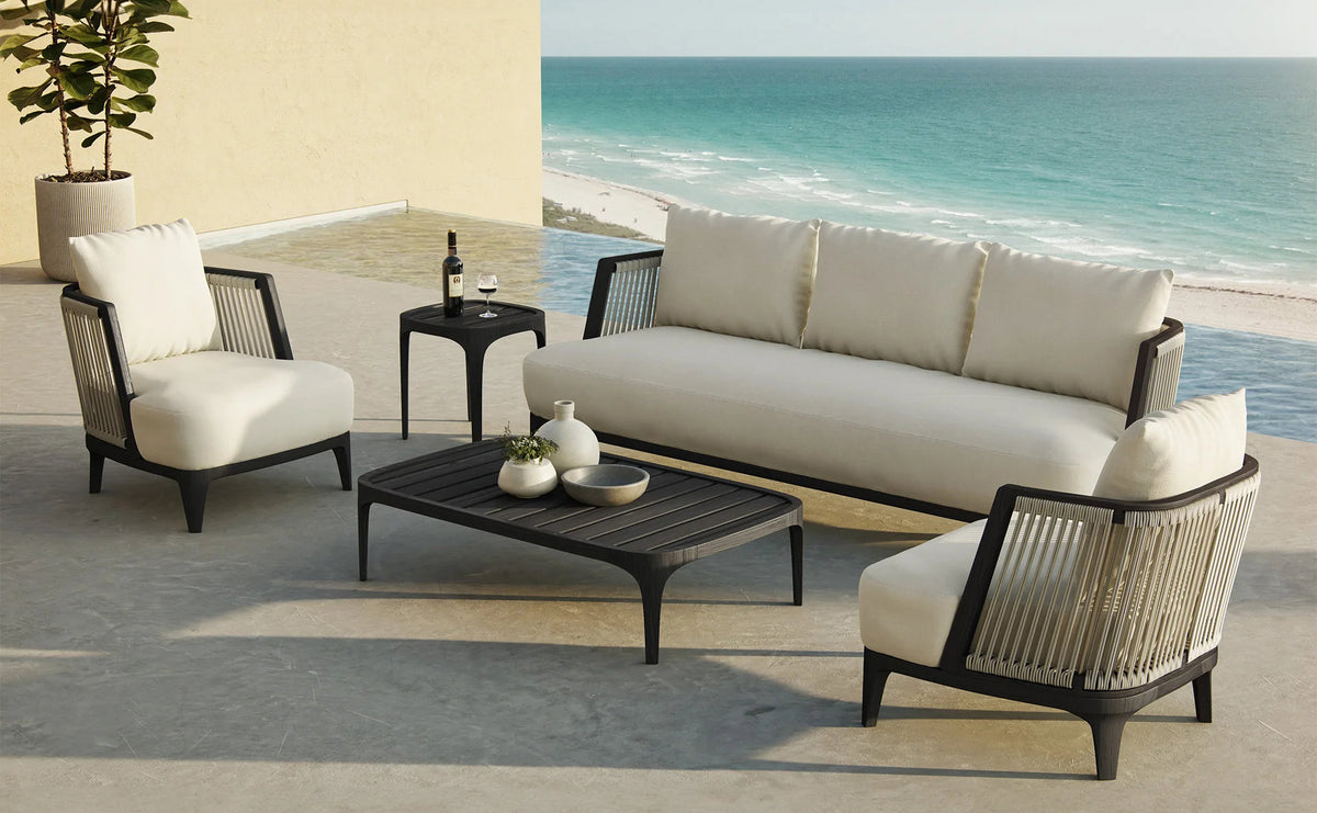 Veyra Outdoor Sofa by Viesso, showing veyra outdoor sofa in live shot.