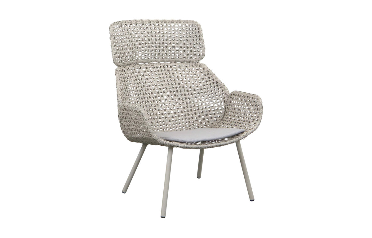 Vibe Highback Chair by Cane-Line - Sand/Dark Sand Fiber Weave, Light Grey Natte *.