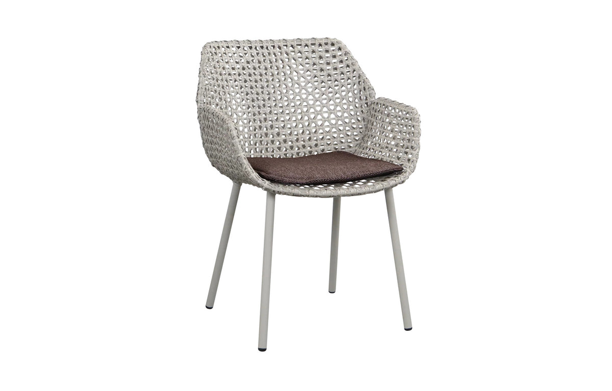 Vibe Outdoor Dining Chair by Cane-Line - Sand/Dark Sand Fiber Weave, Dark Bordeaux Wove *.