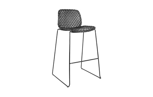 Vibe Stackable Bar Chair by Cane-Line - Black/Graphite Weave.