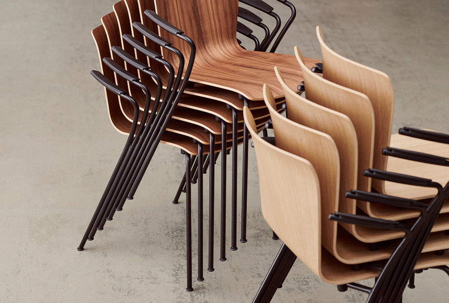 Vico Duo Armchair by Fritz Hansen, showing vico duo armchairs in live shot.