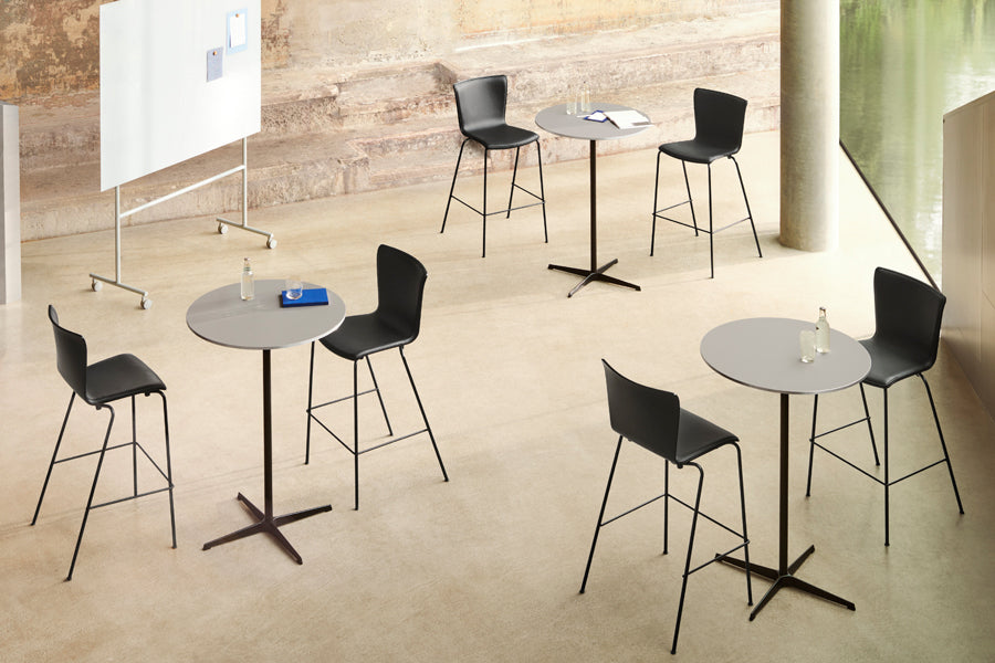 Vico Duo Counter Stool by Fritz Hansen, showing vico duo counter stools in live shot.