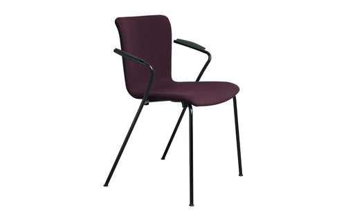 Vico Duo Full Upholstery Armchair by Fritz Hansen - Black Powder Coated Steel, Christianshavn Textile Group.