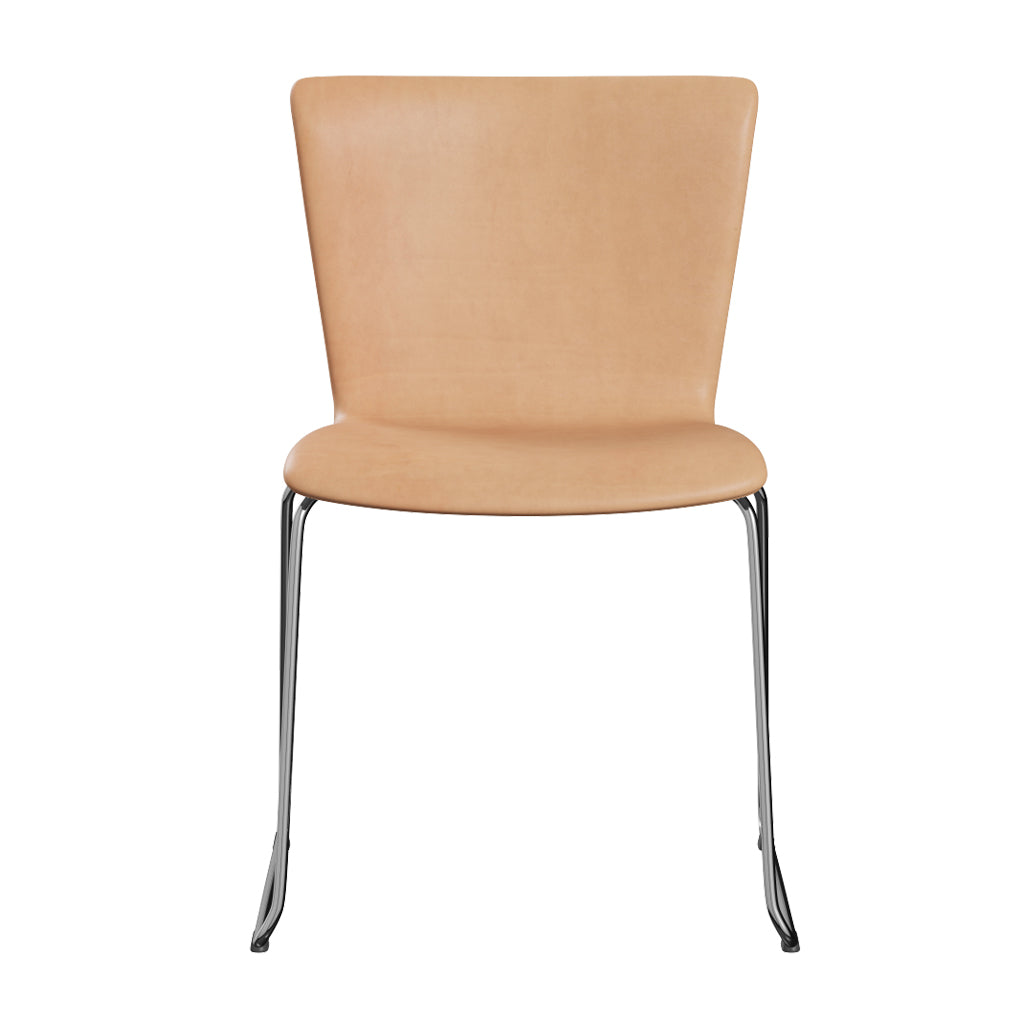 Vico Duo Full Upholstery Sledge Chair by Fritz Hansen, showing front view of vico duo full upholstery sledge chair in category 5.