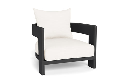 Victoria Arm Chair by Harbour - Lounge, Asteroid Aluminum, Blanco Panama.