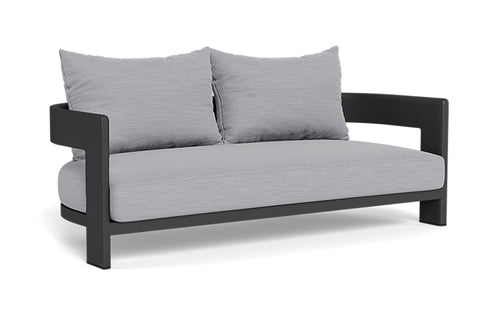 Victoria Sofa by Harbour - 2-Seater, Asteroid Aluminum, Cloud Panama.