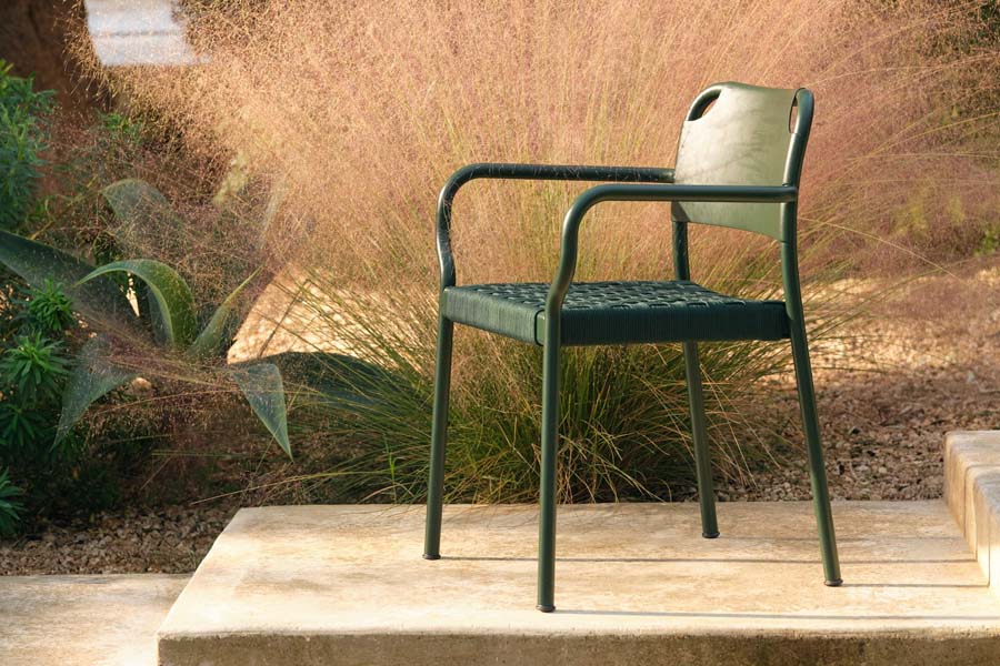 Vind Outdoor Chair by Skagerak, showing vind outdoor chair in live shot.