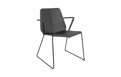 Vision Stackable Armchair by Cane-Line - Black/Graphite Weave/None.