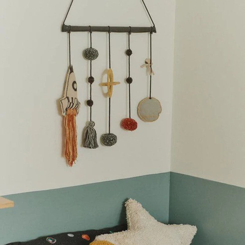 Wall Hanger by Lorena Canals, showing wall hanger in live shot.