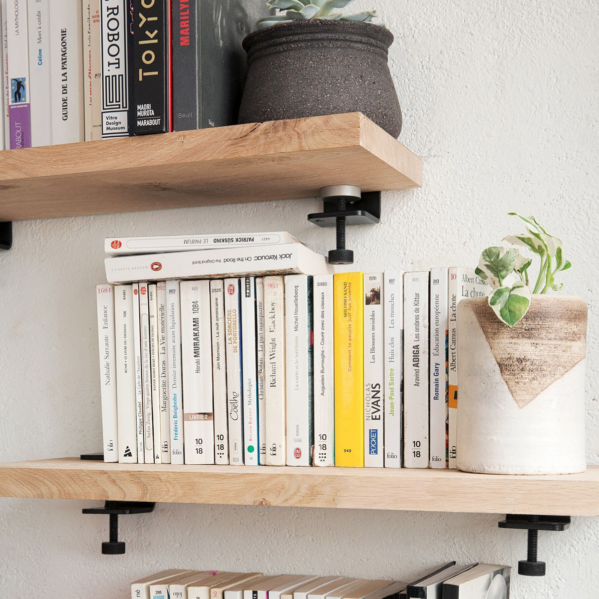 Wall Bracket by TipToe, showing wall brackets with shelves in live shot.