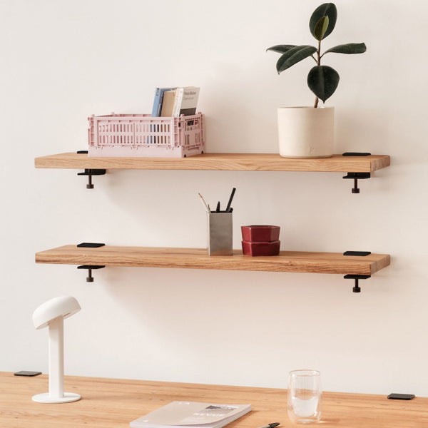 Wall Bracket by TipToe, showing wall brackets with shelves in live shot.