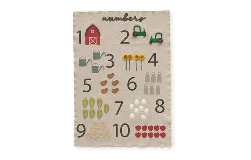 Wall Hanger Farm Numbers by Lorena Canals, showing front view of wall hanger farm numbers.