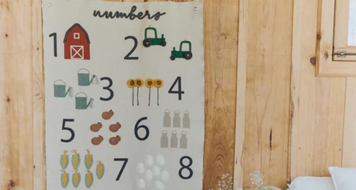 Wall Hanger Farm Numbers by Lorena Canals, showing wall hanger farm numbers in live shot.