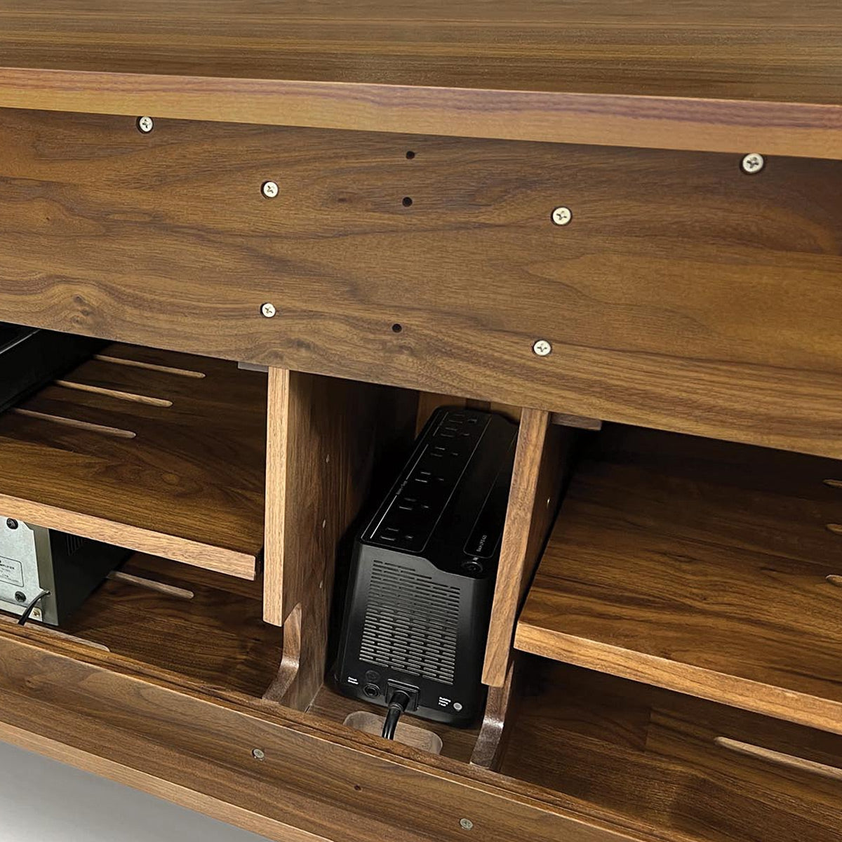 Wall Mounted Cabinet by Copeland Furniture, showing closeup view of wall mounted cabinet in live shot.