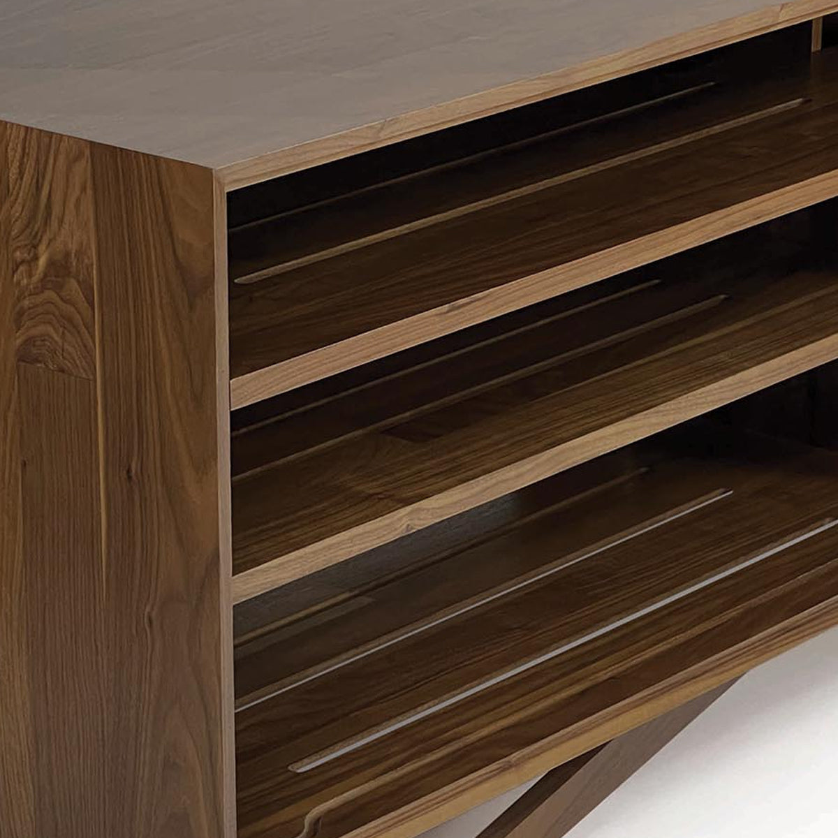 Wall Mounted Cabinet by Copeland Furniture, showing closeup view of wall mounted cabinet in live shot.