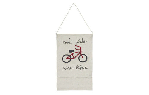 Wall Pocket Hanger Cool Kids Ride Bikes by Lorena Canals, showing front view of wall pocket hanger cool kids ride bikes.