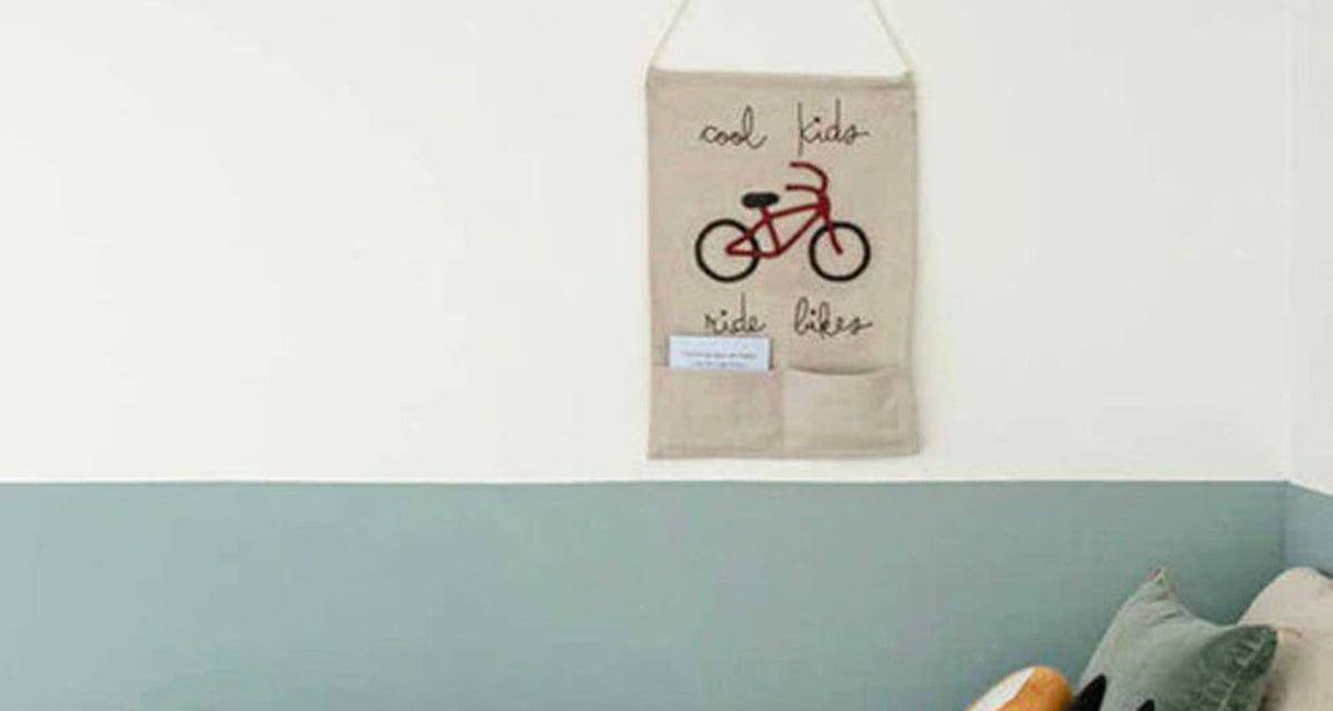 Wall Pocket Hanger Cool Kids Ride Bikes by Lorena Canals, showing wall pocket hanger cool kids ride bikes in live shot.