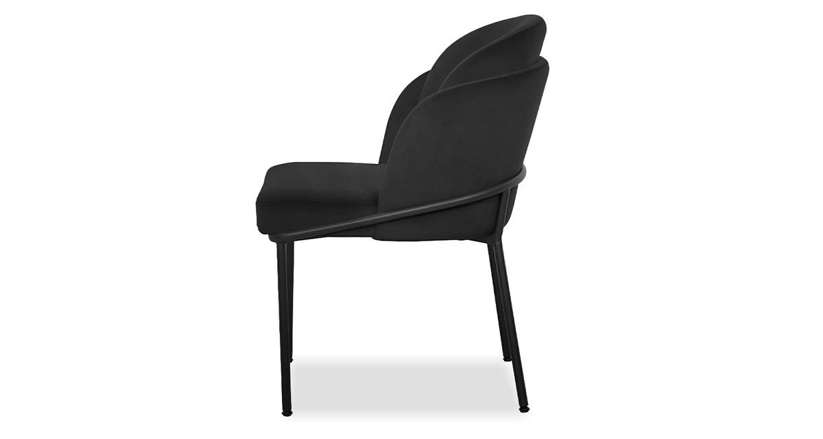 Wallen Dining Chair by Mobital, showing side view of wallen dining chair.