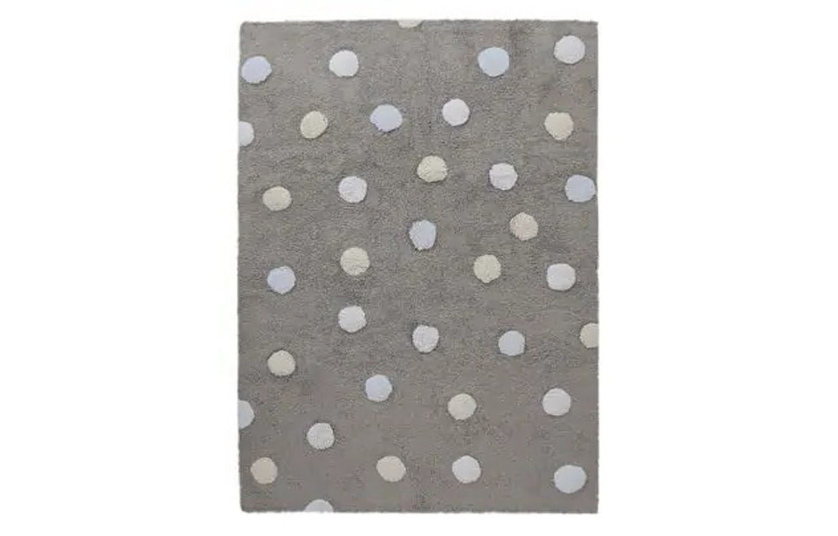 Polka Dots Washable Rug by Lorena Canals - Grey-Blue.