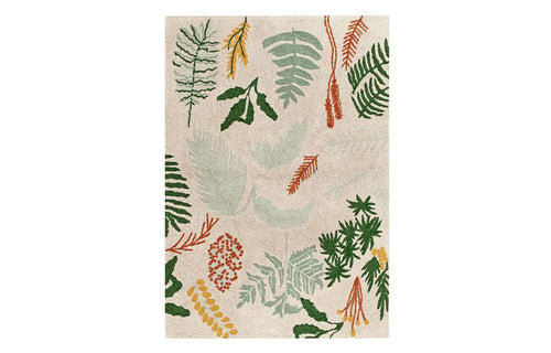 Botanic Plants Washable Rug by Lorena Canals, showing front view of botanic plants washable rug.