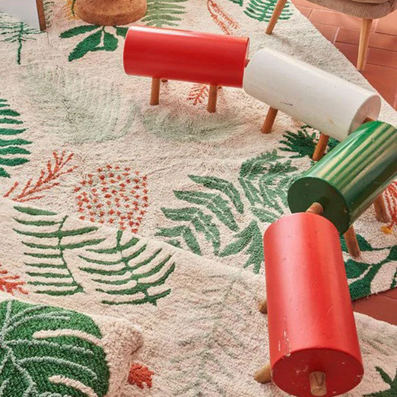 Botanic Plants Washable Rug by Lorena Canals, showing botanic plants washable rug in live shot.