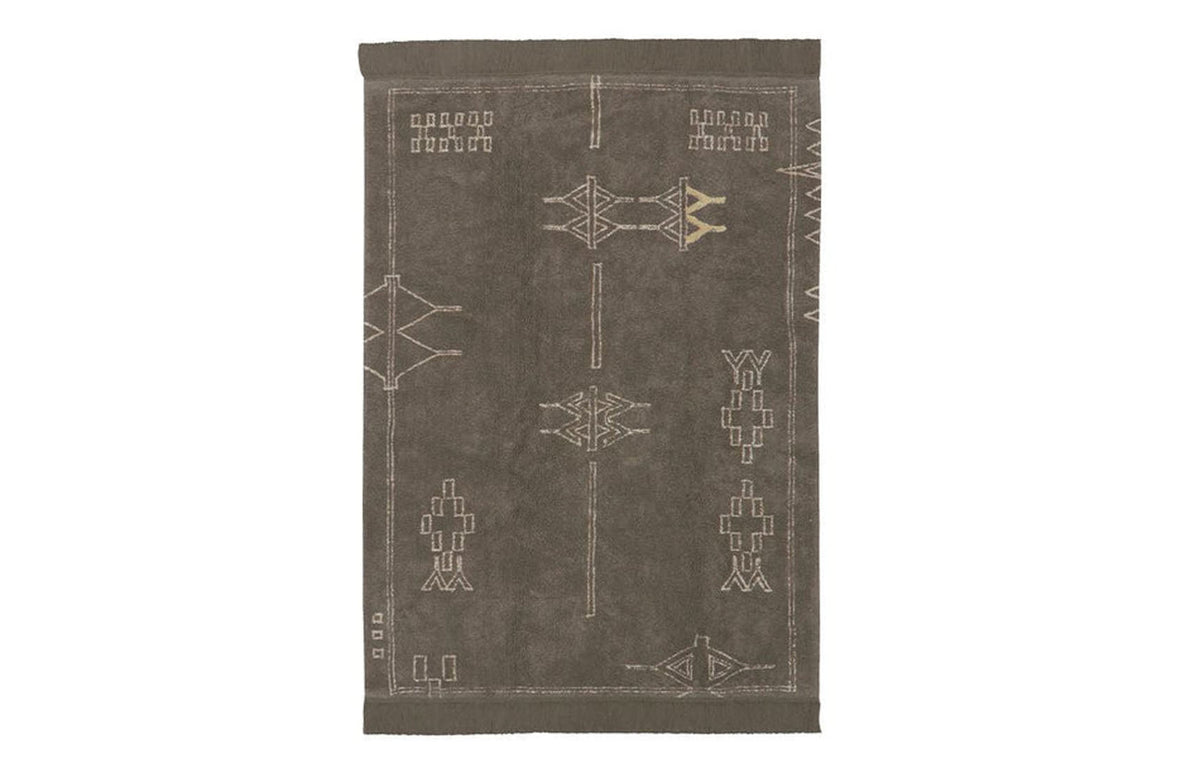 Nomad Kerman Washable Rug by Lorena Canals - Brown.