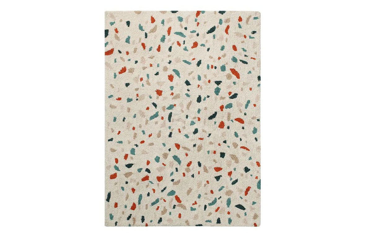 Terrazzo Marble Washable Rug by Lorena Canals, showing front view of terrazzo marble washable rug.
