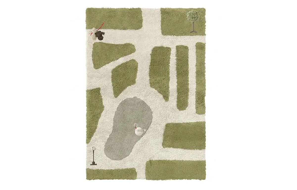 Washable Play Rug Hyde Park by Lorena Canals, showing front view of washable play rug hyde park.