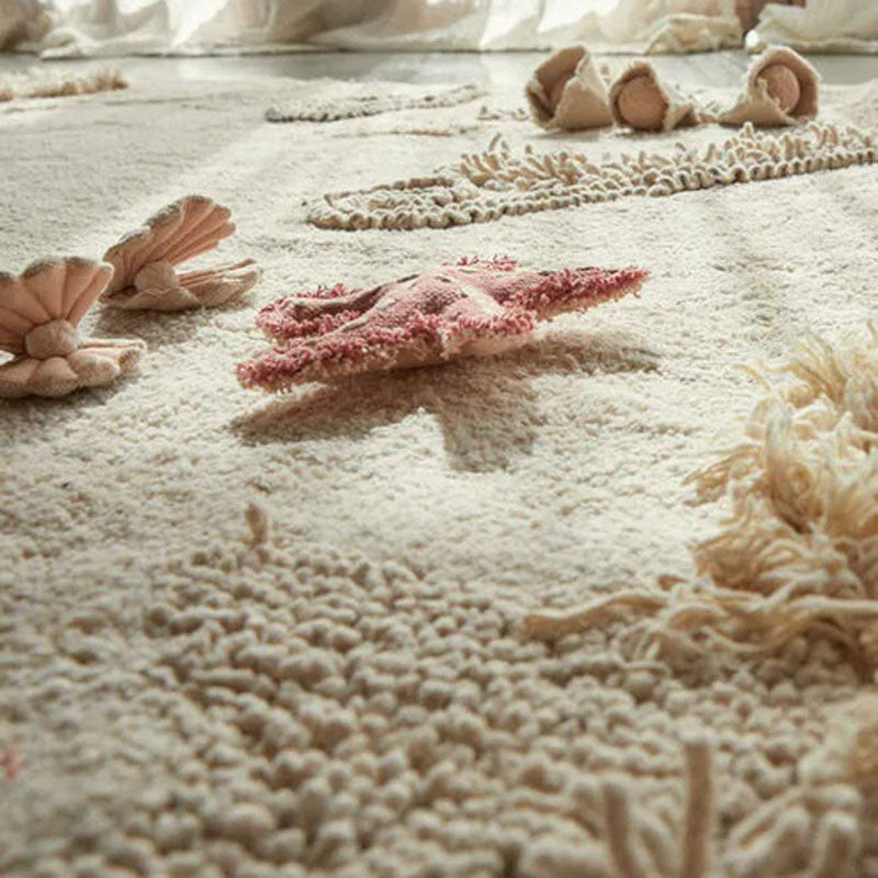 Sea Wonders Washable Rug by Lorena Canals, showing sea wonders washable rug in live shot.