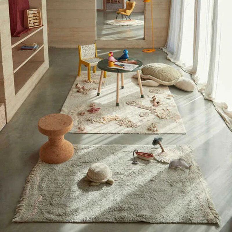 Sea Wonders Washable Rug by Lorena Canals, showing sea wonders washable rug in live shot.