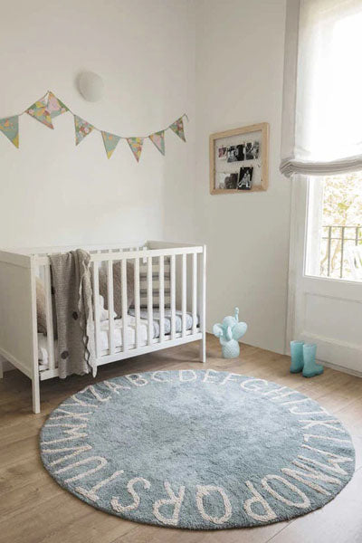 Washable Round Rug by Lorena Canals, showing washable round rug in live shot.