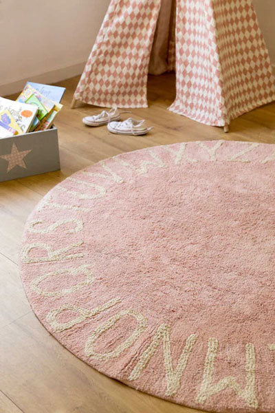 Washable Round Rug by Lorena Canals, showing washable round rug in live shot.
