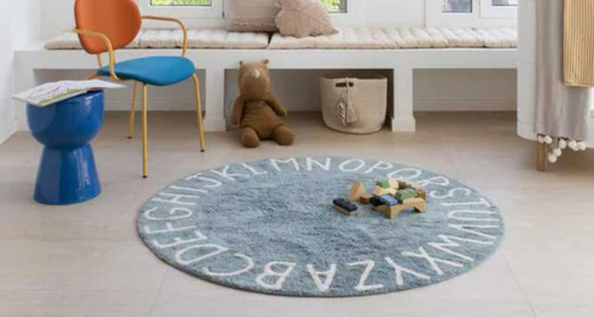 Washable Round Rug by Lorena Canals, showing washable round rug in live shot.