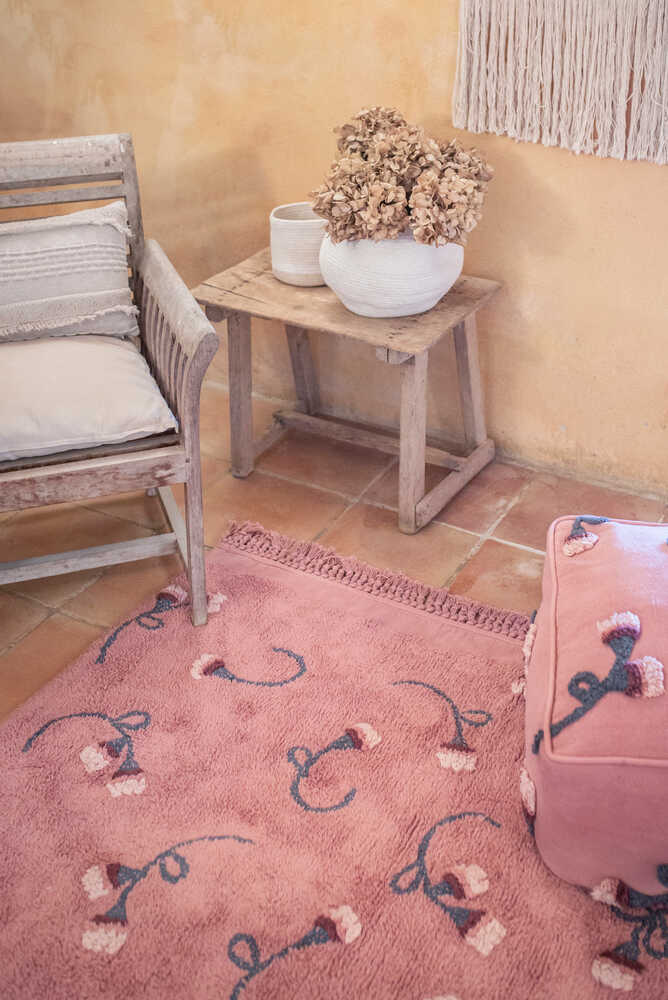 Washable Rug English Garden Ash Rose by Lorena Canals