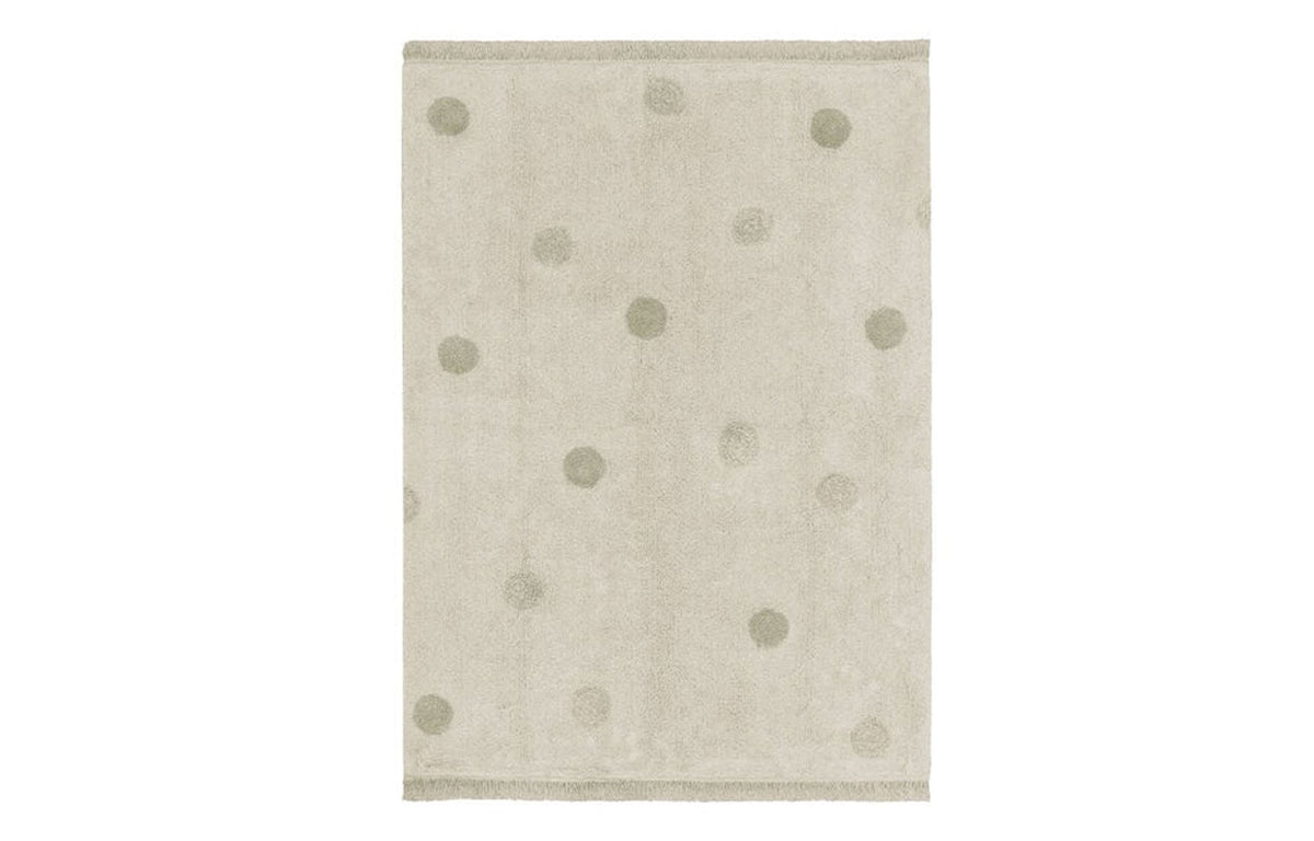 Polka Dots Washable Rug by Lorena Canals - Olive.