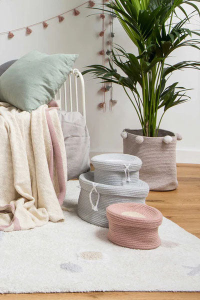 Pyjama Party Washable Rug by Lorena Canals, showing pyjama party washable rug in live shot.