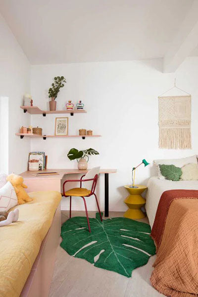 Monstera Washable Rug by Lorena Canals, showing monstera washable rug in live shot.