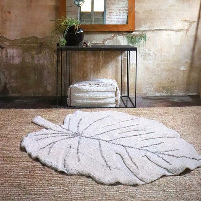 Monstera Washable Rug by Lorena Canals, showing monstera washable rug in live shot.