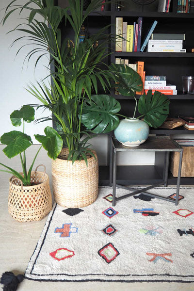 Bereber Style Washable Rug by Lorena Canals, showing bereber style washable rug in live shot.