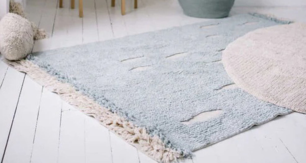 The Sea Washable Rug by Lorena Canals, showing the sea washable rug in live shot.