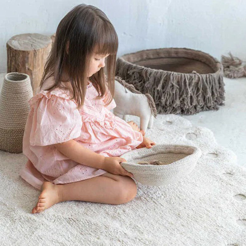 Picone Washabe Rug by Lorena Canals, showing picone washabe rug in live shot.