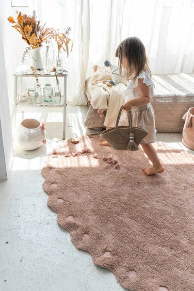 Picone Washabe Rug by Lorena Canals, showing picone washabe rug in live shot.