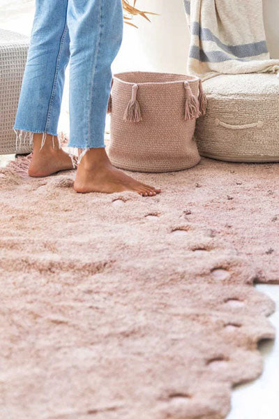 Picone Washabe Rug by Lorena Canals, showing picone washabe rug in live shot.