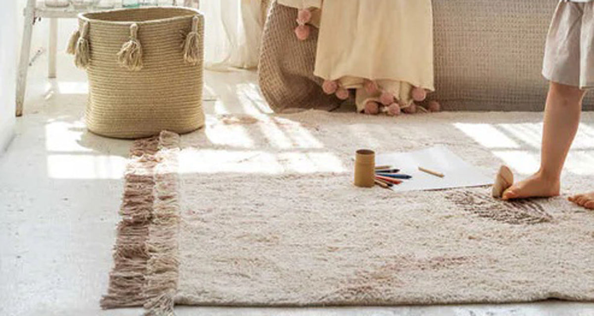 Pine Forest Washable Rug by Lorena Canals, showing pine forest washable rug in live shot.