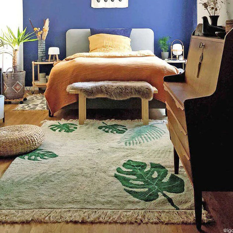 Washable Rug Tropical Green by Lorena Canals, showing washable rug tropical green in live shot.