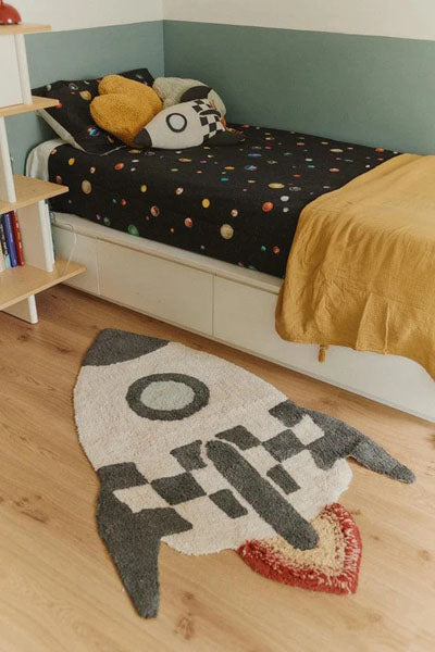 Washable Solar System Play Rug by Lorena Canals, showing washable solar system play rug in live shot.