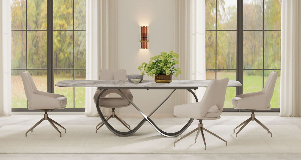 Wave Dining Table by Mobital, showing wave dining table in live shot.