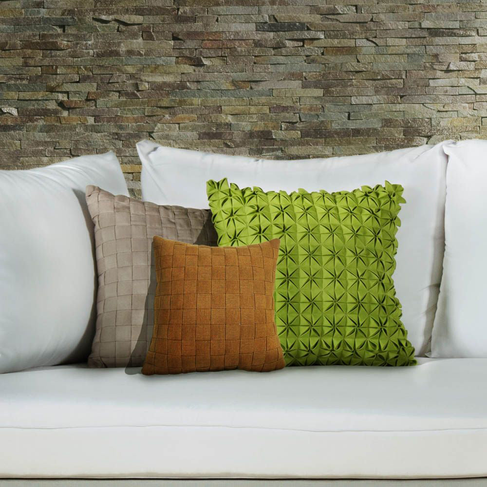 Weave Pillows by Mamagreen, showing weave pillows in live shot.