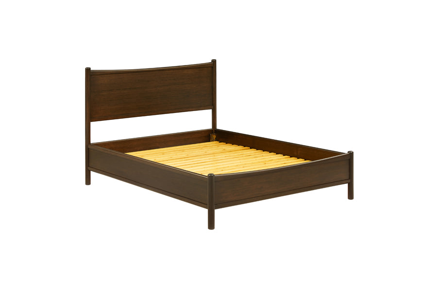 Weston Bedroom Collection by Greenington, showing angle view of weston bedroom collection in bed/black walnut.